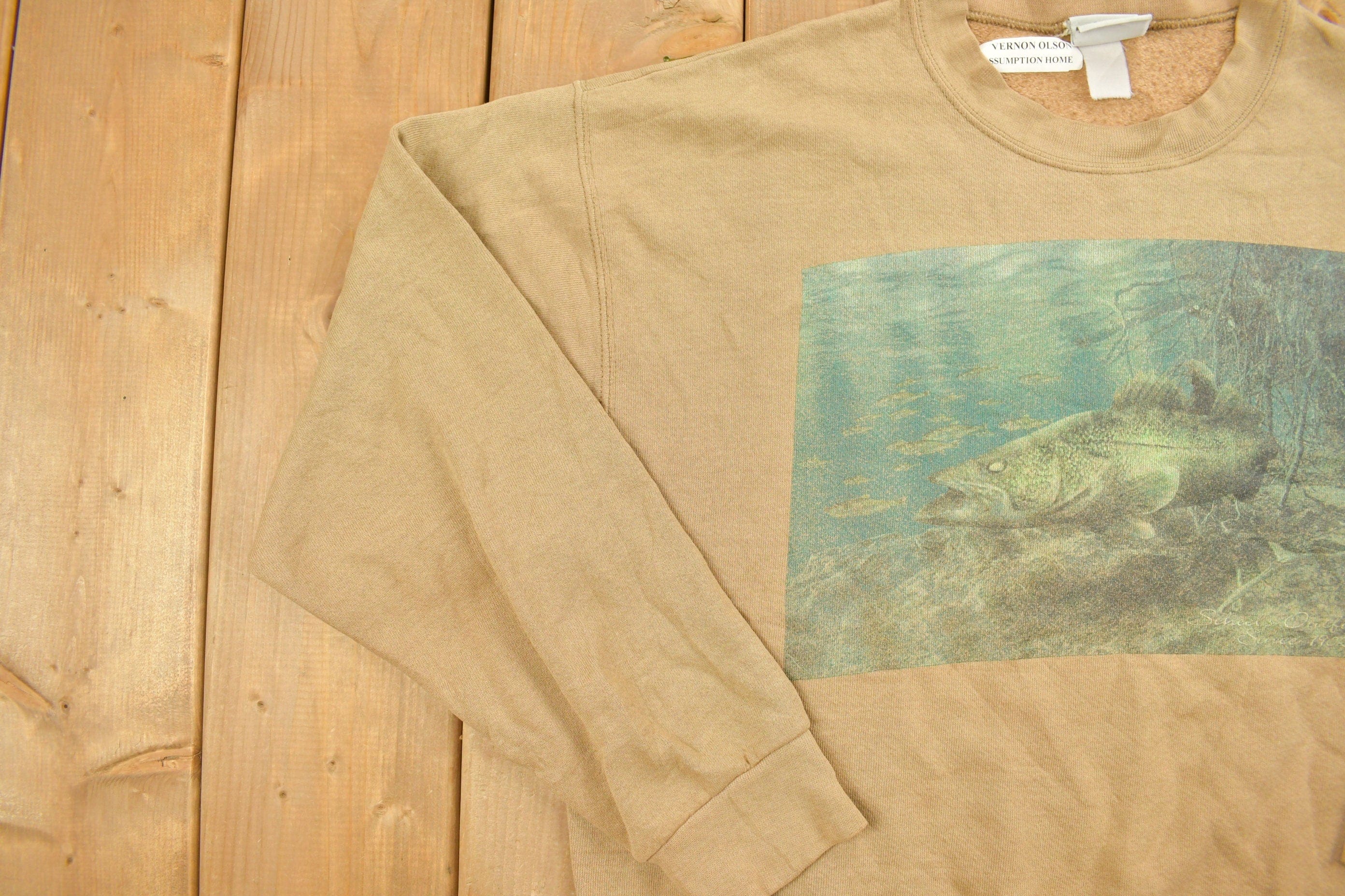 Vintage 1990s Big Fish Crewneck Men's Large - Image 4