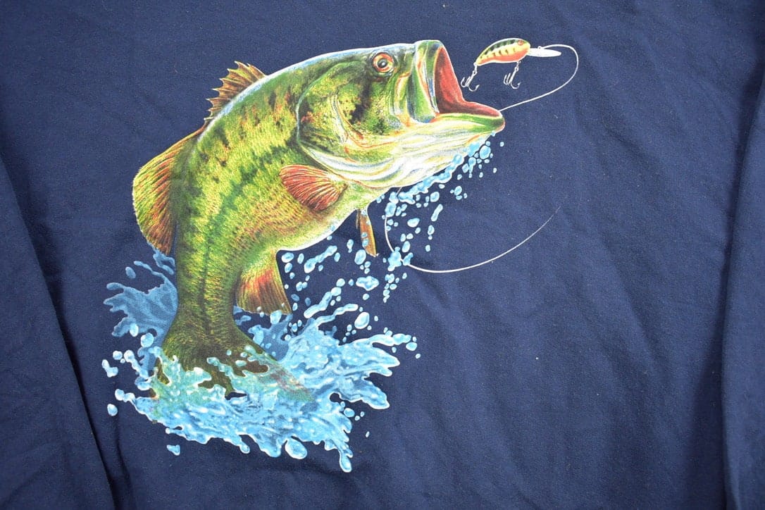 Vintage 1990s Big Fish Crewneck Men's 2XL - Image 3