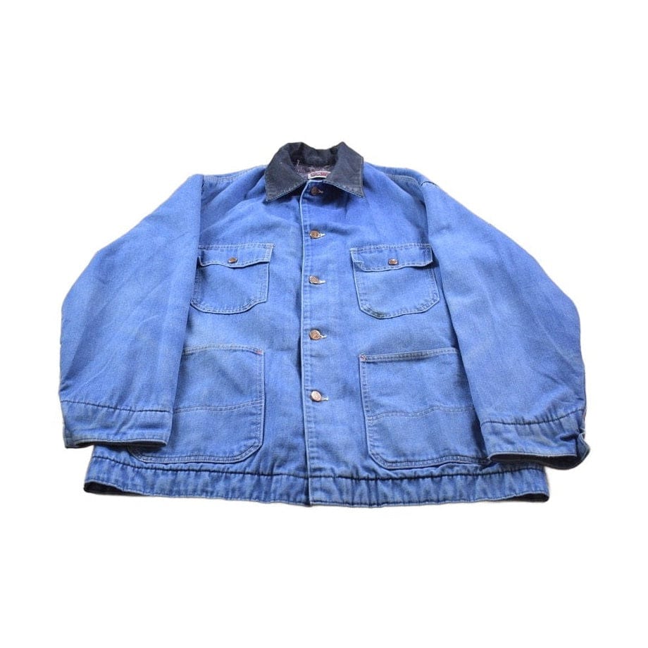 Vintage 1990s Big Mac Blanket Lined Collared Denim Chore Coat Men's Large