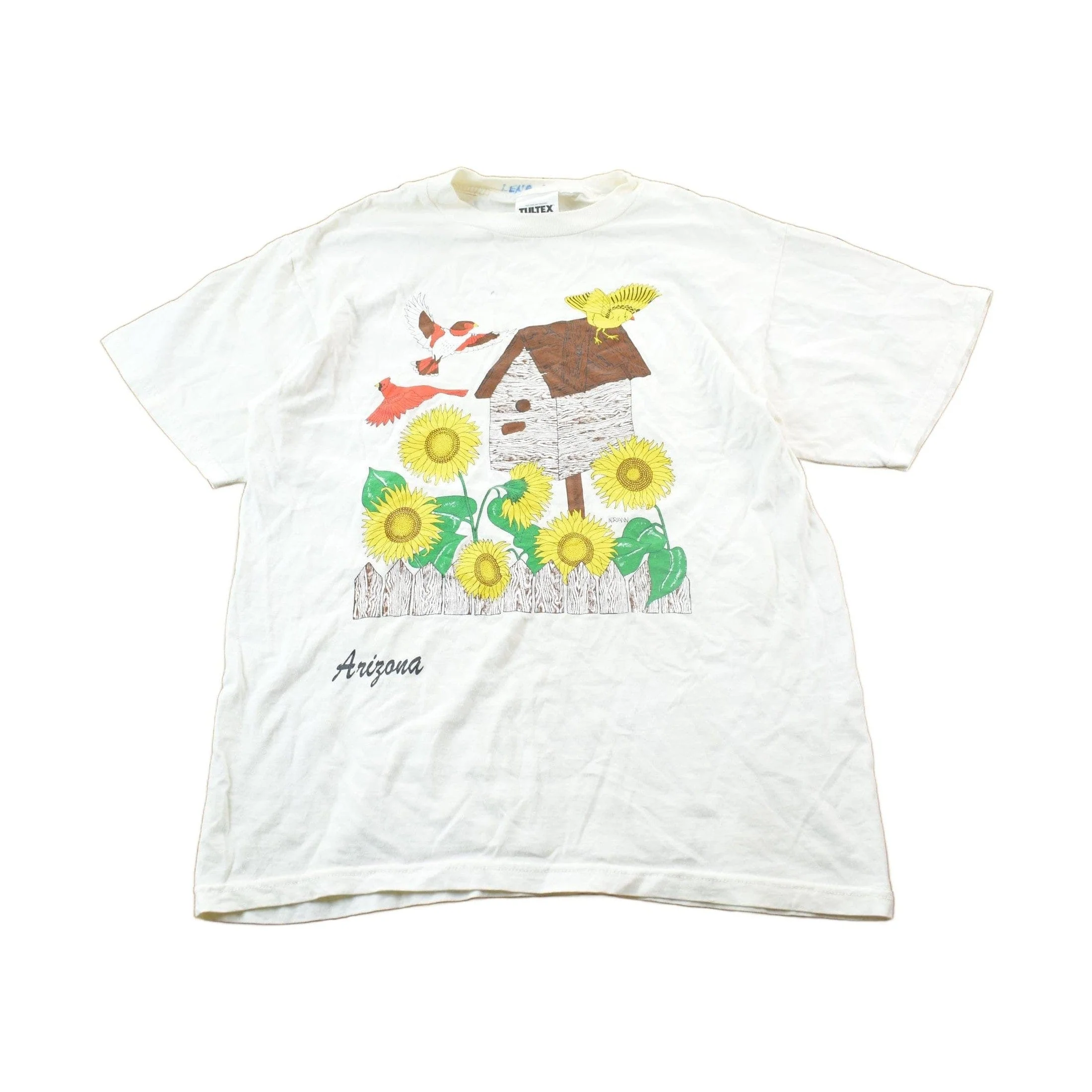 Vintage 1990s Bird House Graphic T-Shirt Men's Medium