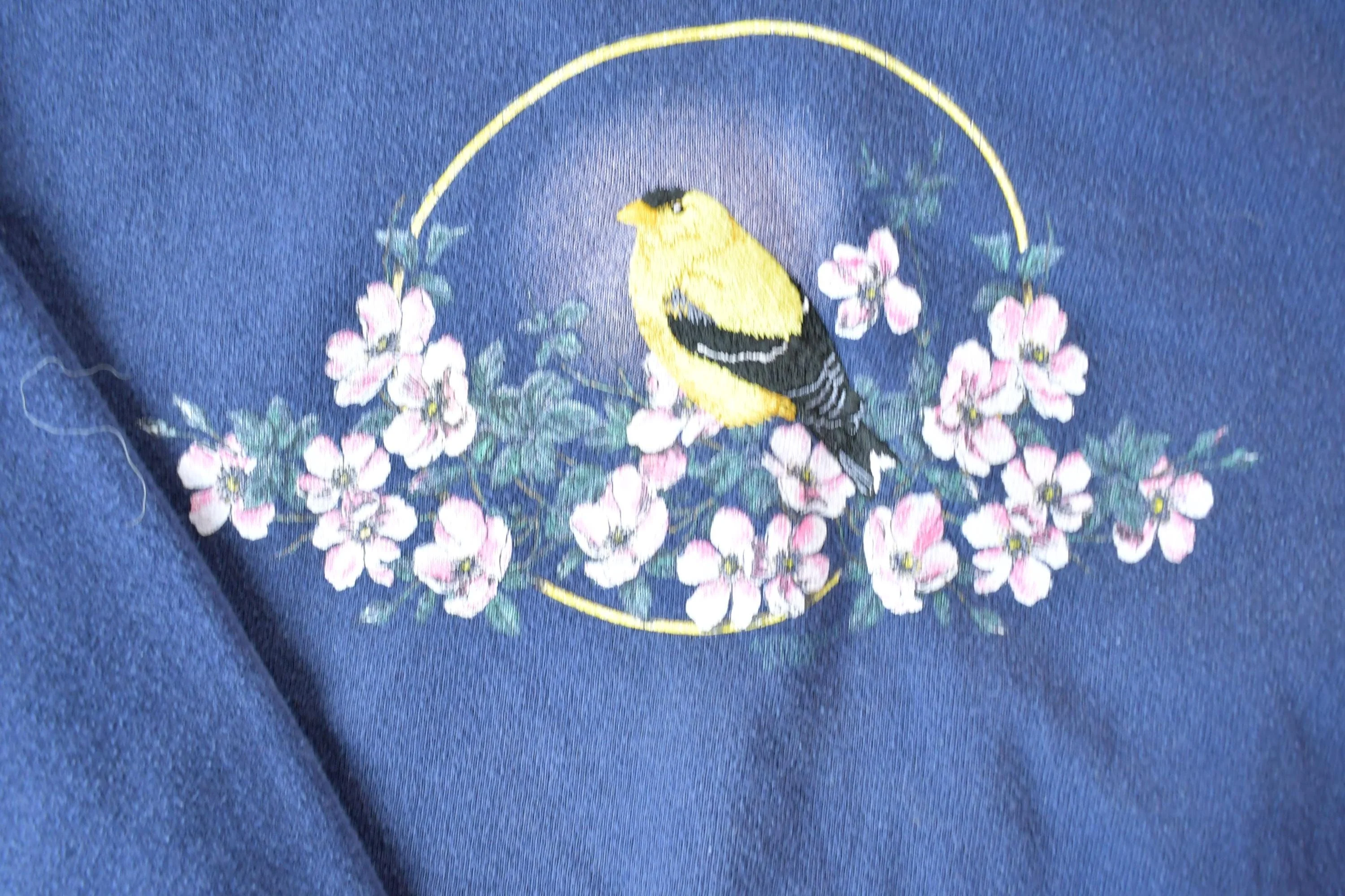 Vintage 1990s Bird Theme Collared Crewneck Men's XL - Image 4