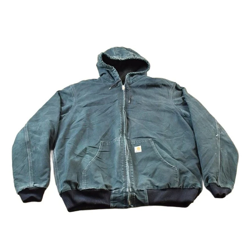 Vintage 1990s Black Carhartt Hooded Jacket Men's XL