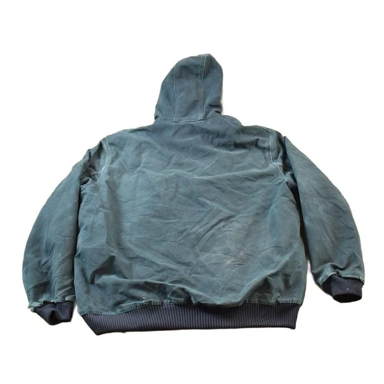 Vintage 1990s Black Carhartt Hooded Jacket Men's XL - Image 2