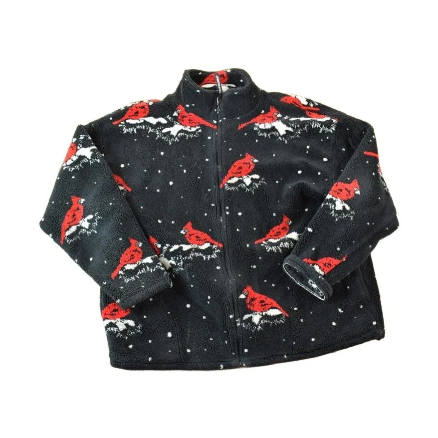 Vintage 1990s Black Mountain Cardinal AOP Fleece Sweater Men's XL