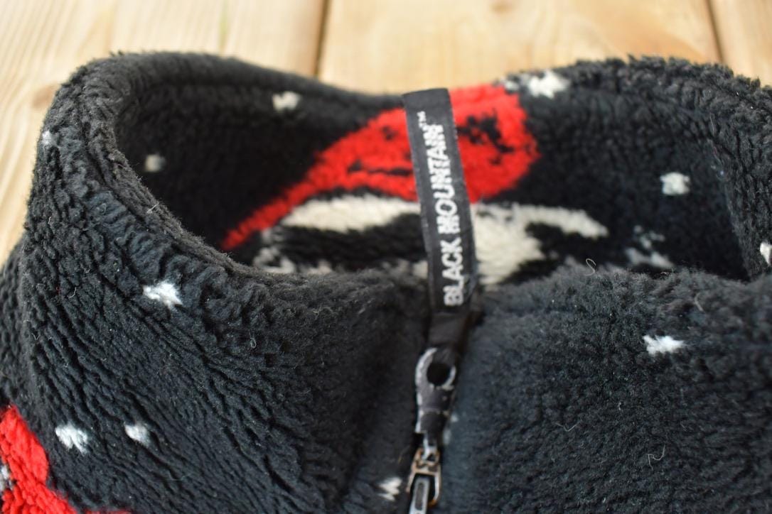 Vintage 1990s Black Mountain Cardinal AOP Fleece Sweater Men's XL - Image 5