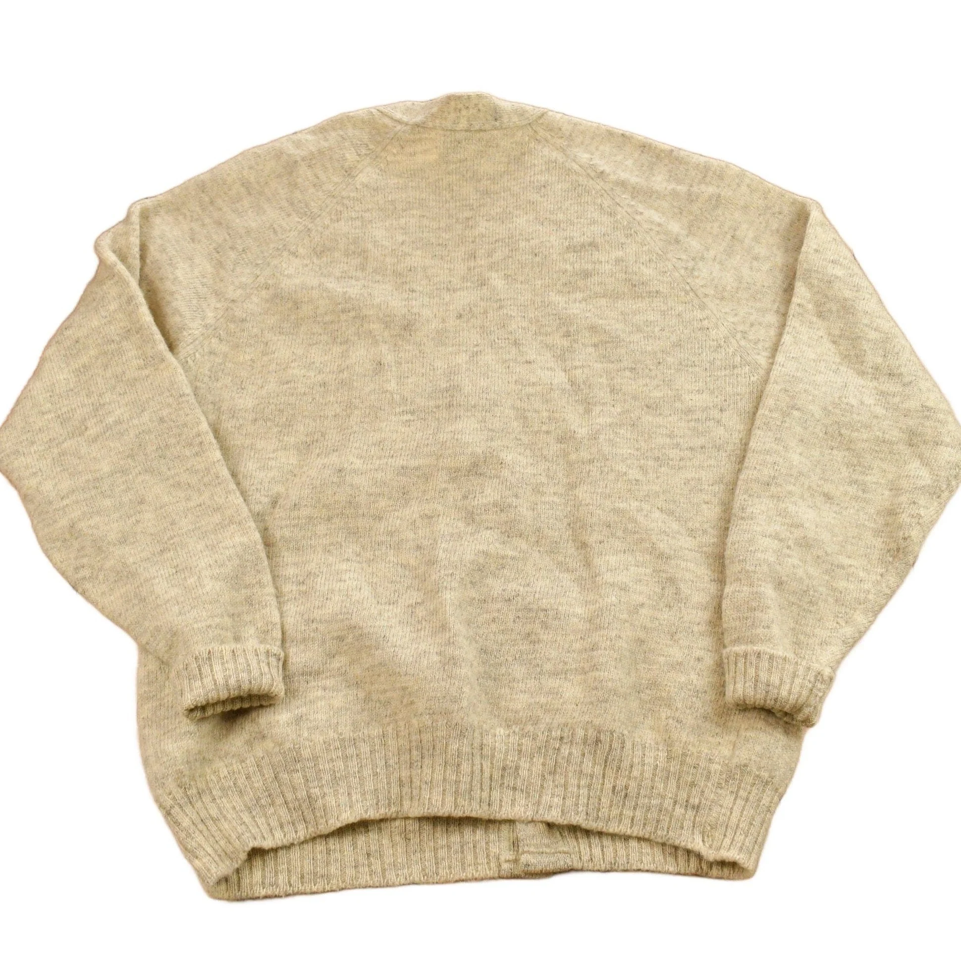 Vintage 1990s Black Sheep Knit Wool Cardigan Sweater Men's Medium - Image 2