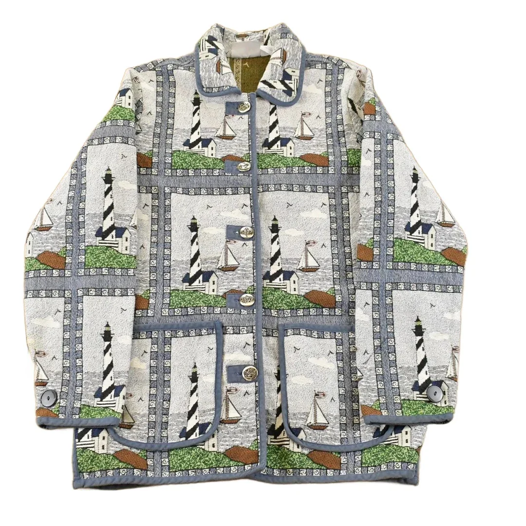 Vintage 1990s Blair Button Up Patch Work Tapestry Jacket Women's Medium