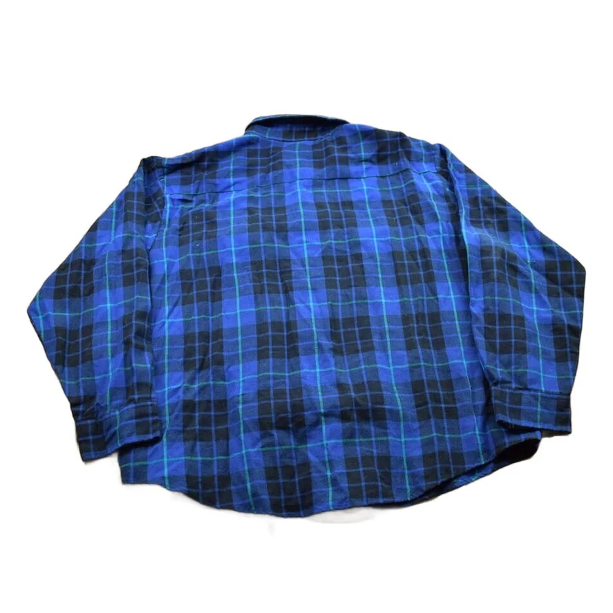 Vintage 1990s Blair Plaid Flannel Button Up Shirt Men's 2XL - Image 2