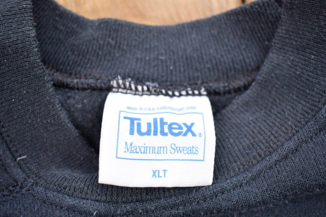 Vintage 1990s Blank Black Crewneck Sweatshirt Men's XL - Image 3