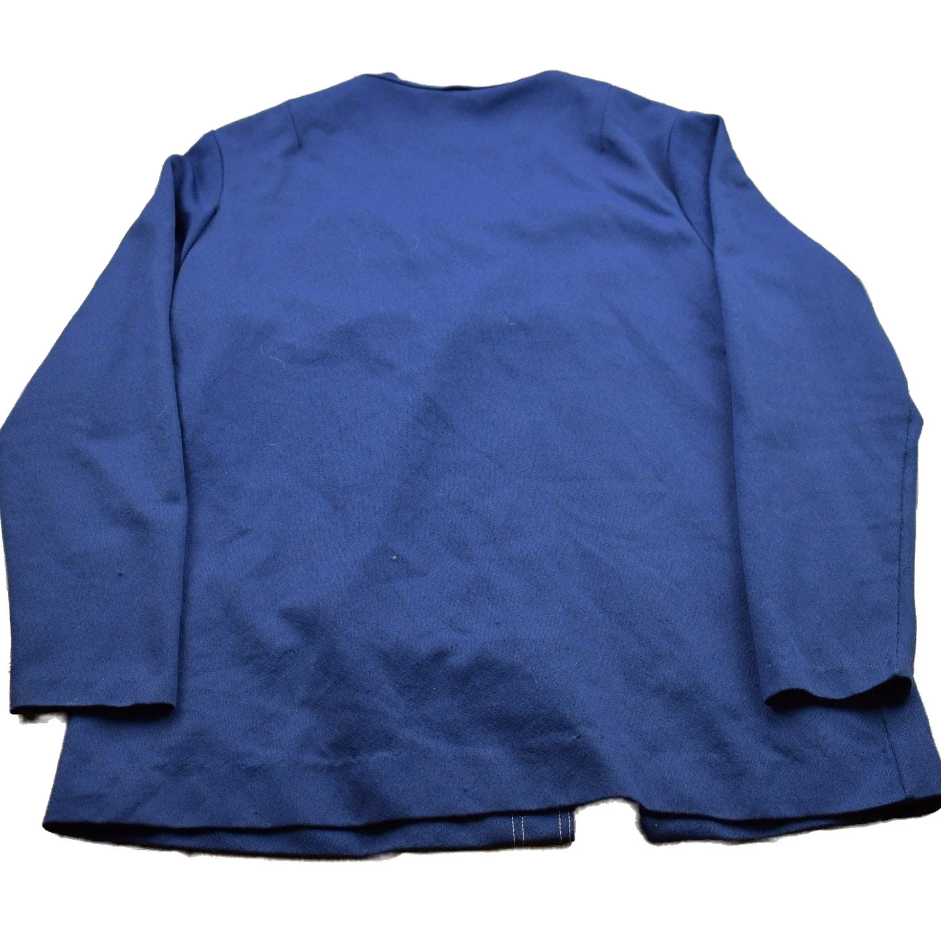 Vintage 1990s Blank Blue Button Up Shirt Men's Medium - Image 2