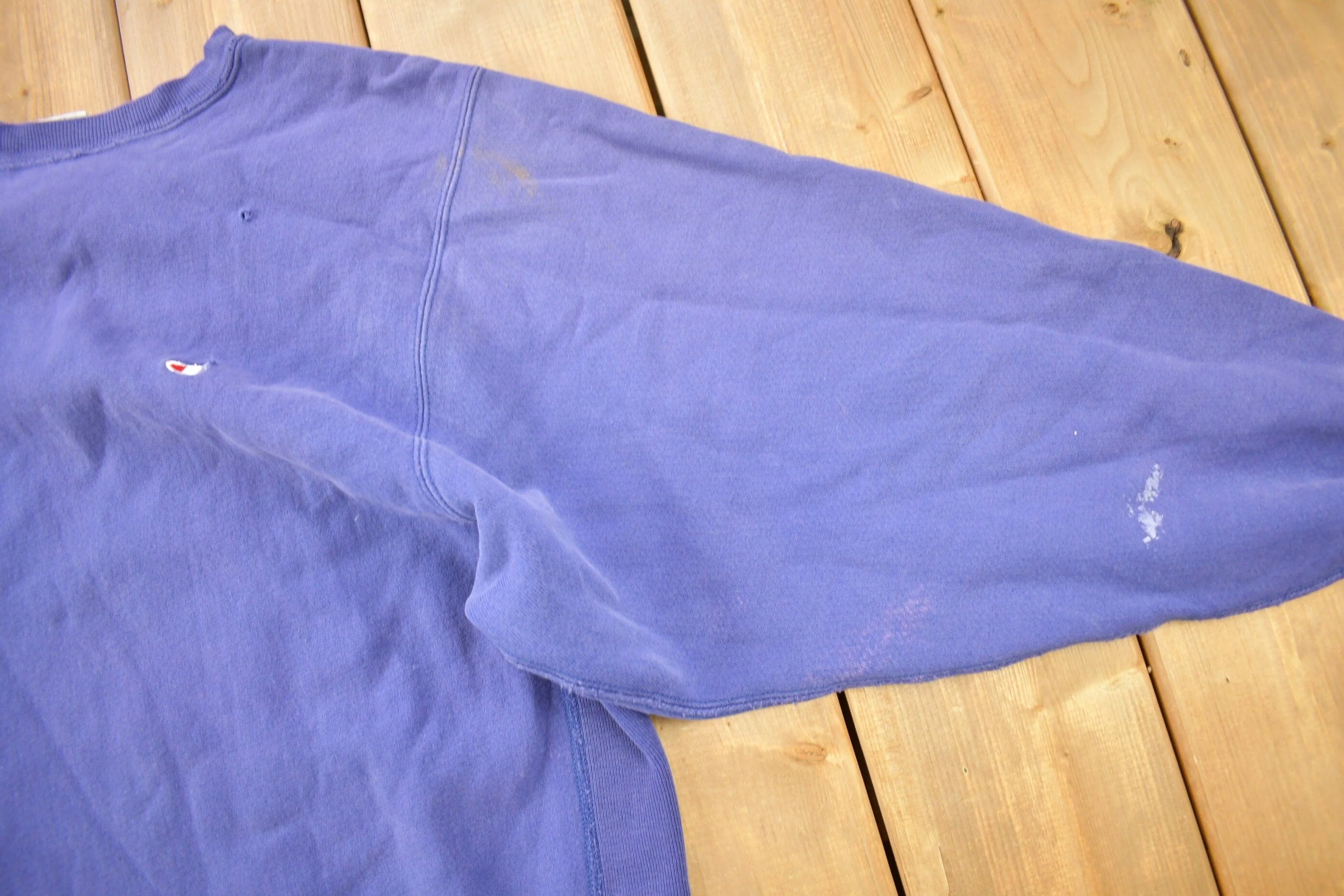Vintage 1990s Blank Blue Champion Reverse Weave Crewneck Men's XL - Image 5