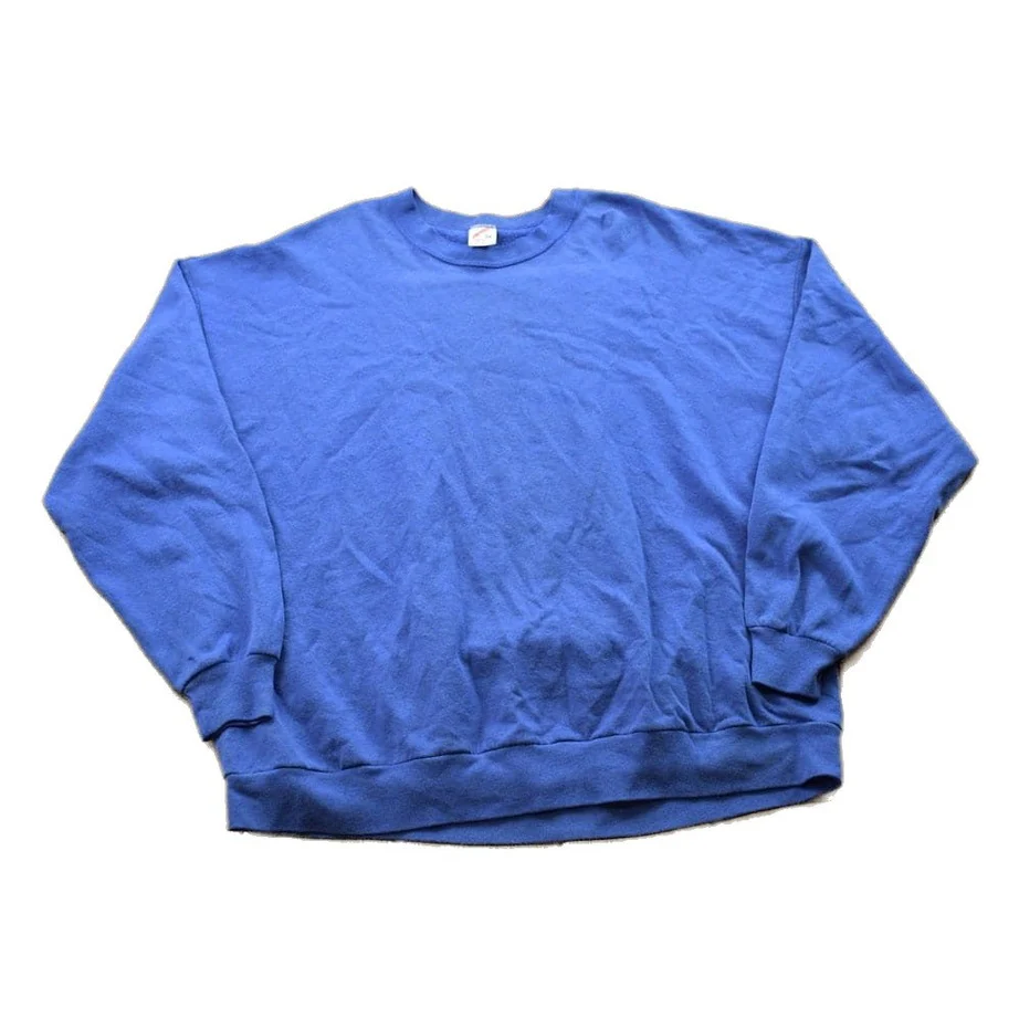 Vintage 1990s Blank Blue Crewneck Sweatshirt Men's XL