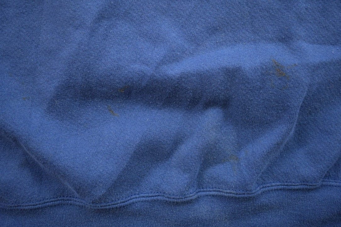 Vintage 1990s Blank Blue Crewneck Sweatshirt Men's 2XL - Image 6
