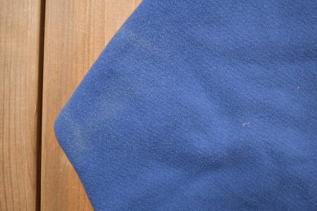 Vintage 1990s Blank Blue Crewneck Sweatshirt Men's 2XL - Image 8