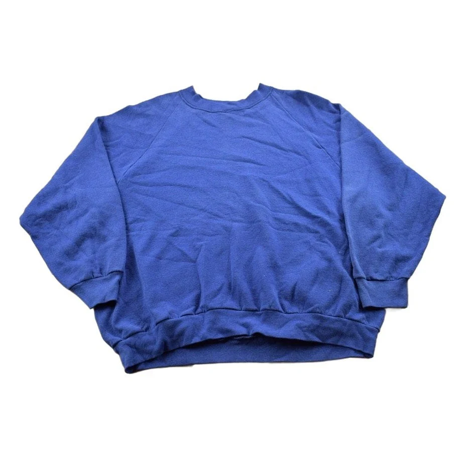 Vintage 1990s Blank Blue Crewneck Sweatshirt Men's Large