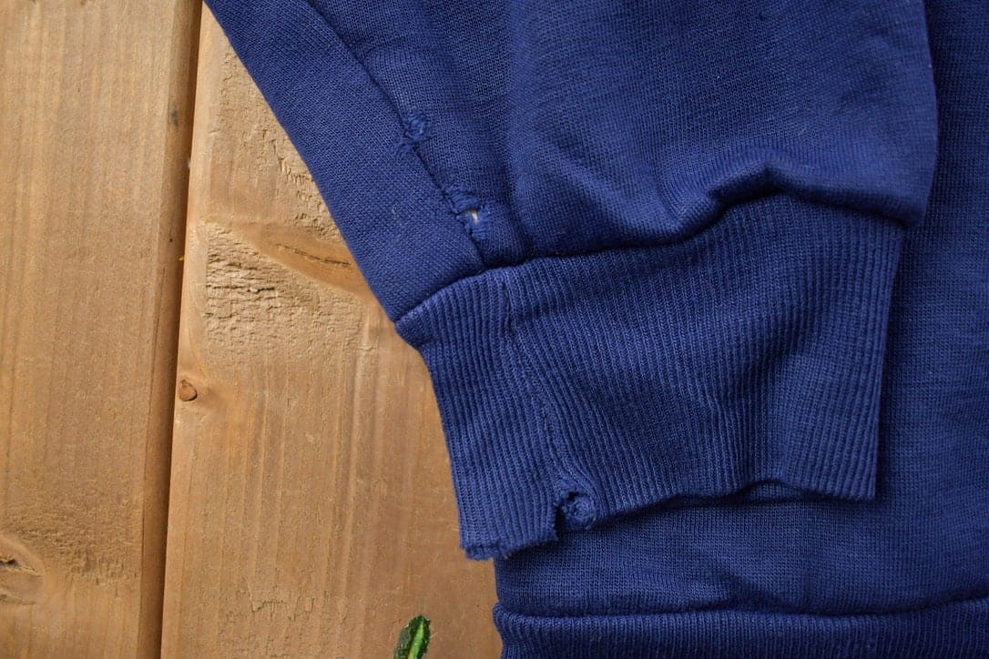 Vintage 1990s Blank Blue Thermal Lined Zip Up Hoodie Men's MMen's Medium - Image 9