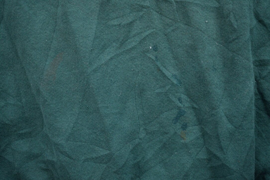 Vintage 1990s Blank Green Crewneck Sweatshirt Men's 3XL - Image 4