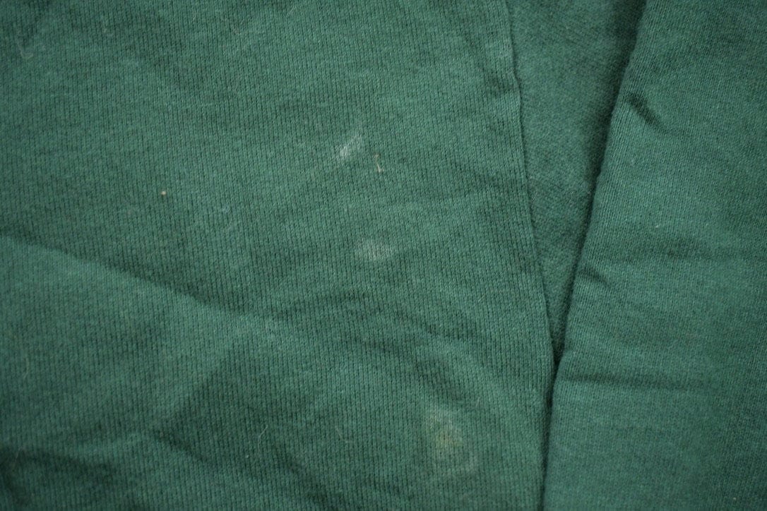 Vintage 1990s Blank Green Crewneck Sweatshirt Men's Large - Image 4