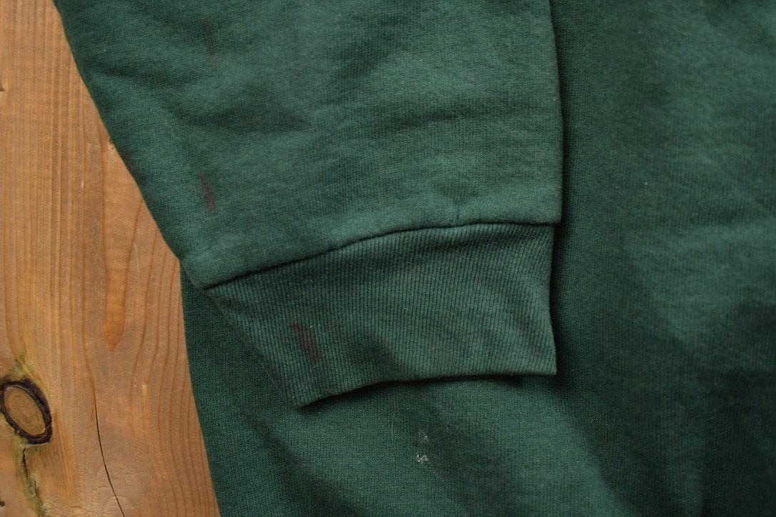 Vintage 1990s Blank Green Crewneck Sweatshirt Men's XL - Image 4