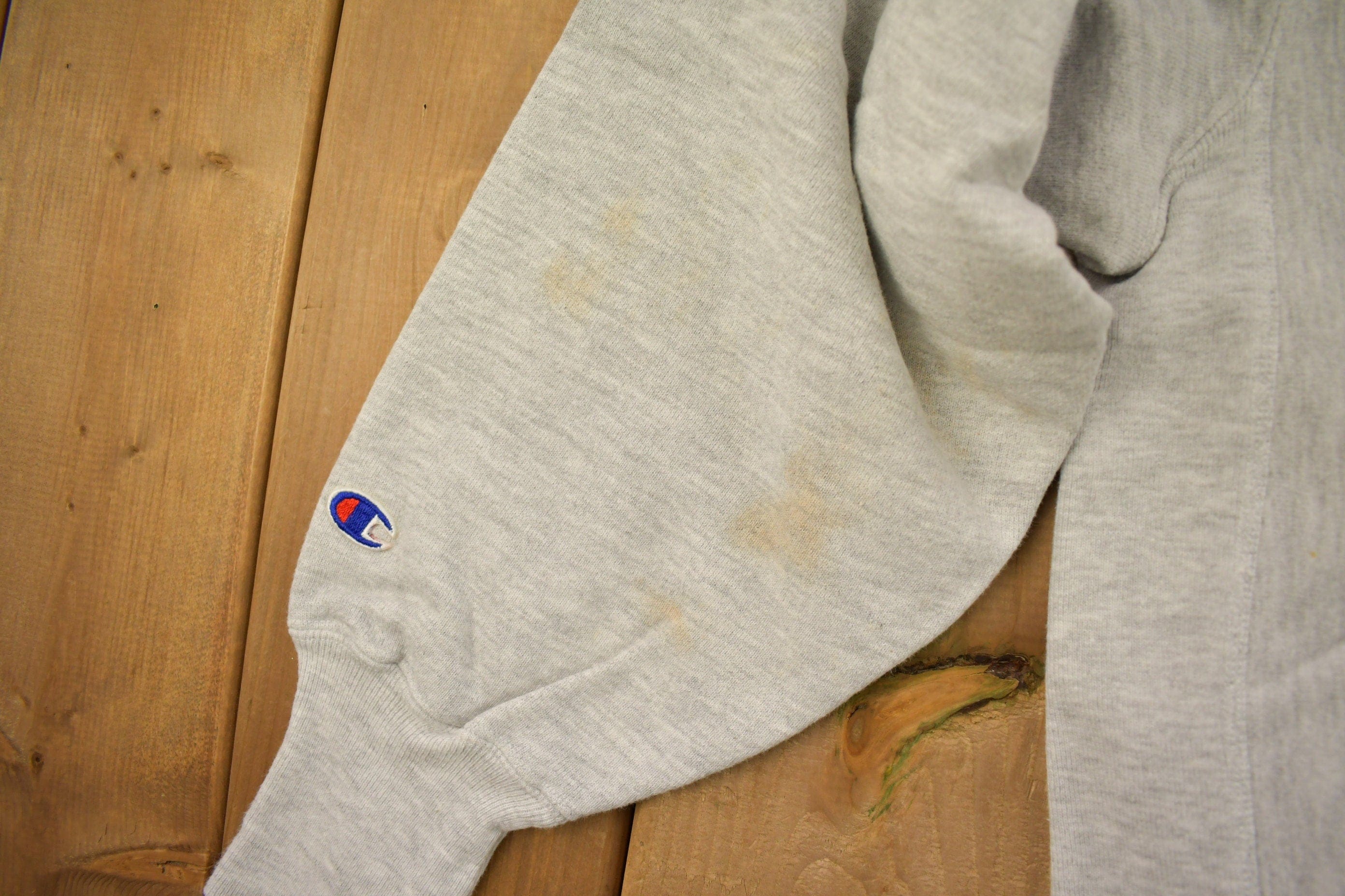 Vintage 1990s Blank Grey Champion Reverse Weave Crewneck Men's Large - Image 5