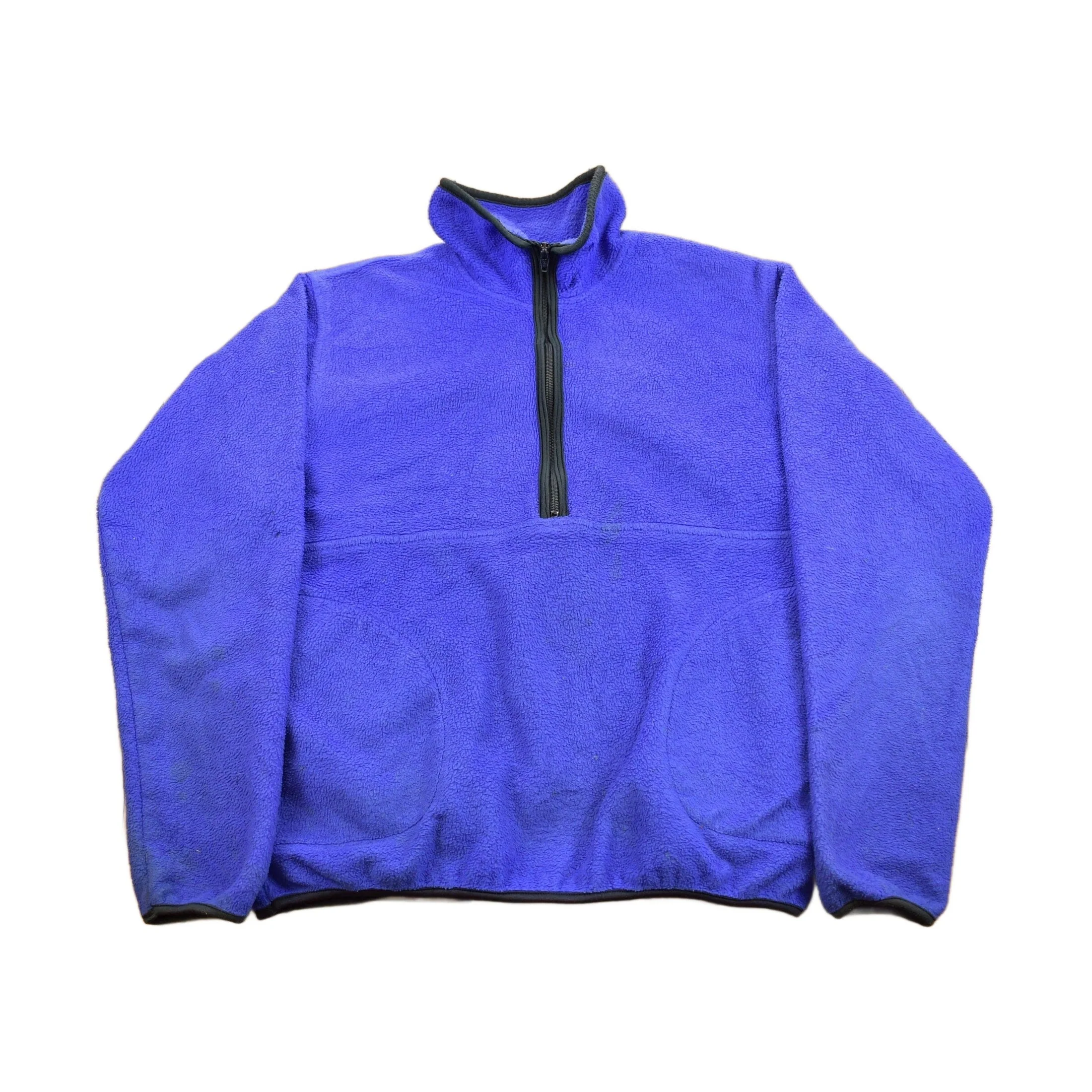 Vintage 1990s Blank Half-Zip Fleece Sweater Men's Medium