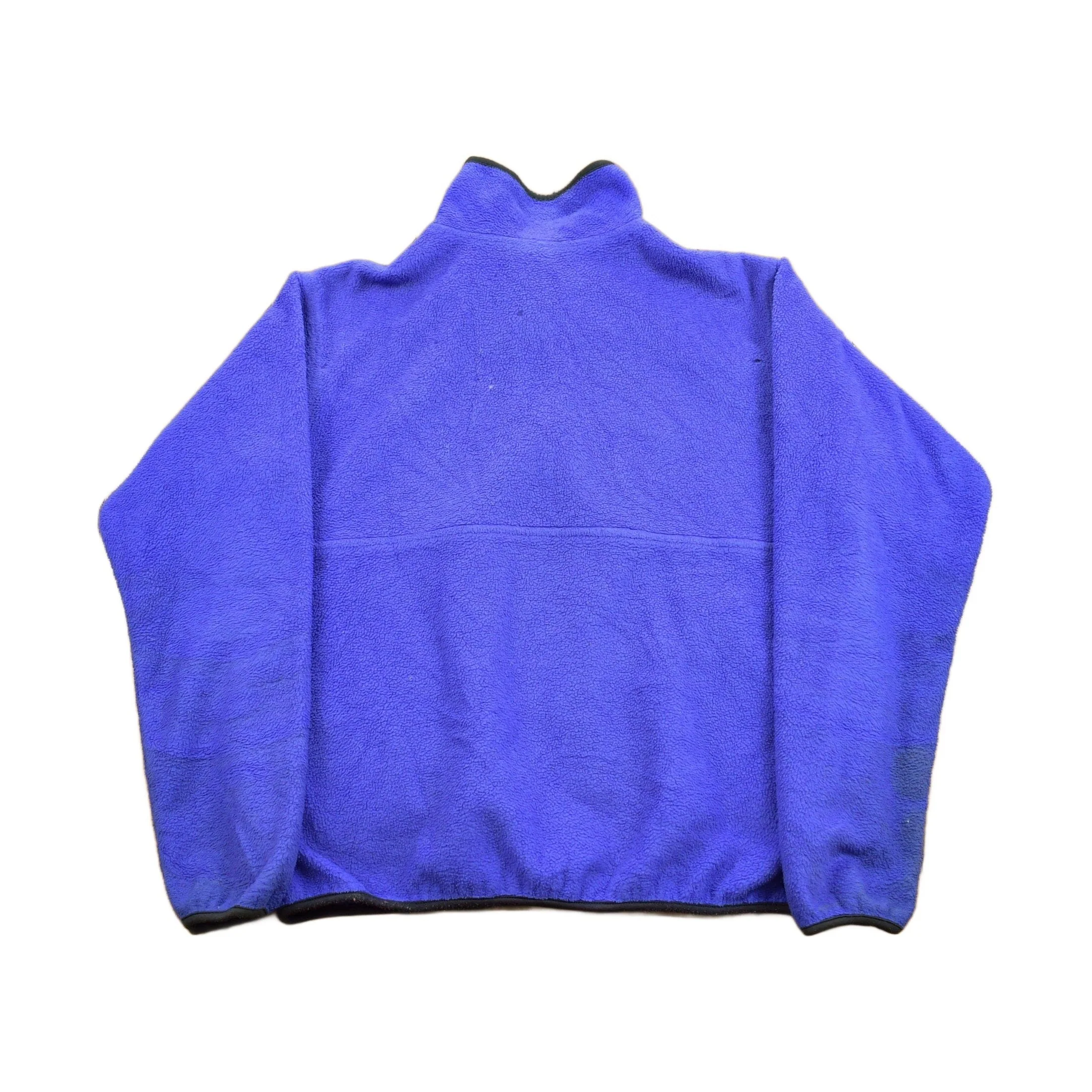 Vintage 1990s Blank Half-Zip Fleece Sweater Men's Medium - Image 2