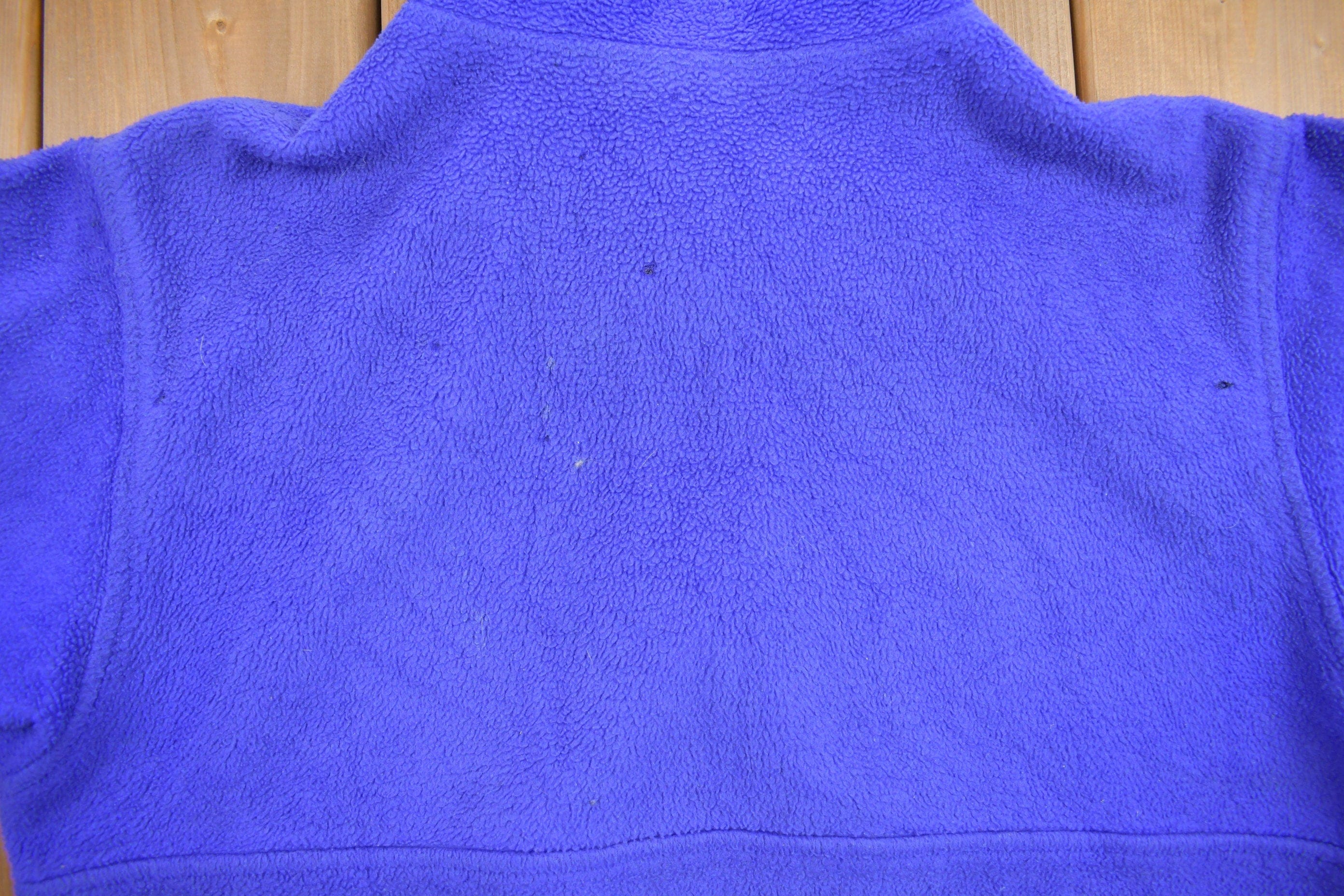 Vintage 1990s Blank Half-Zip Fleece Sweater Men's Medium - Image 4
