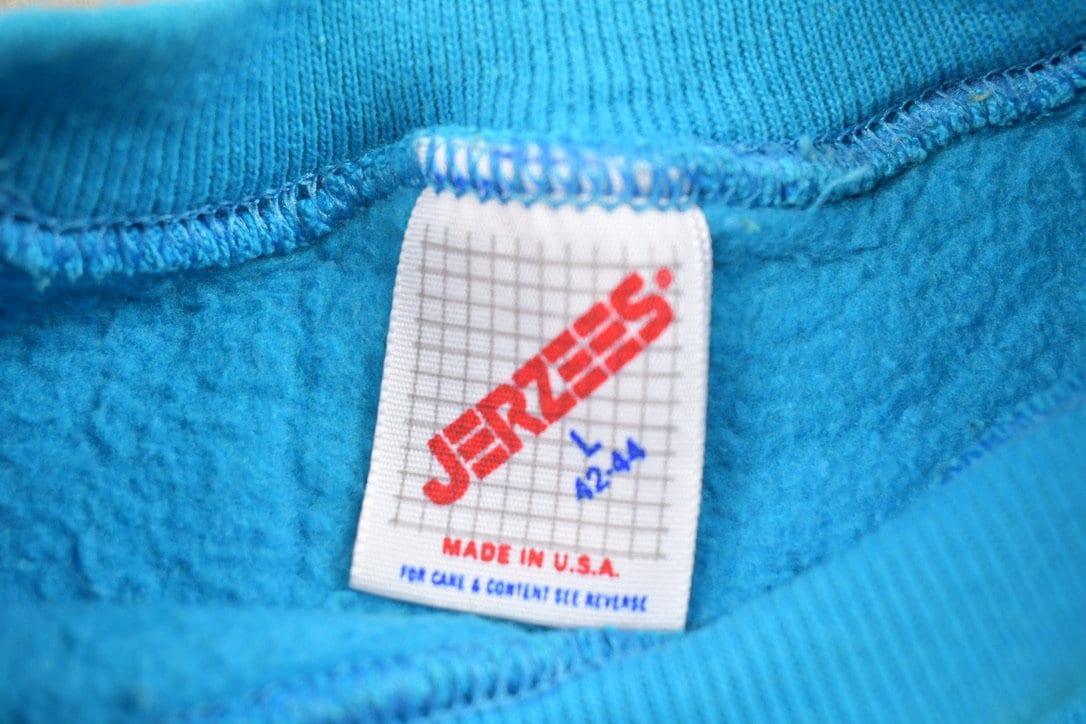 Vintage 1990s Blank Light Blue Crewneck Sweatshirt Men's Small - Image 3