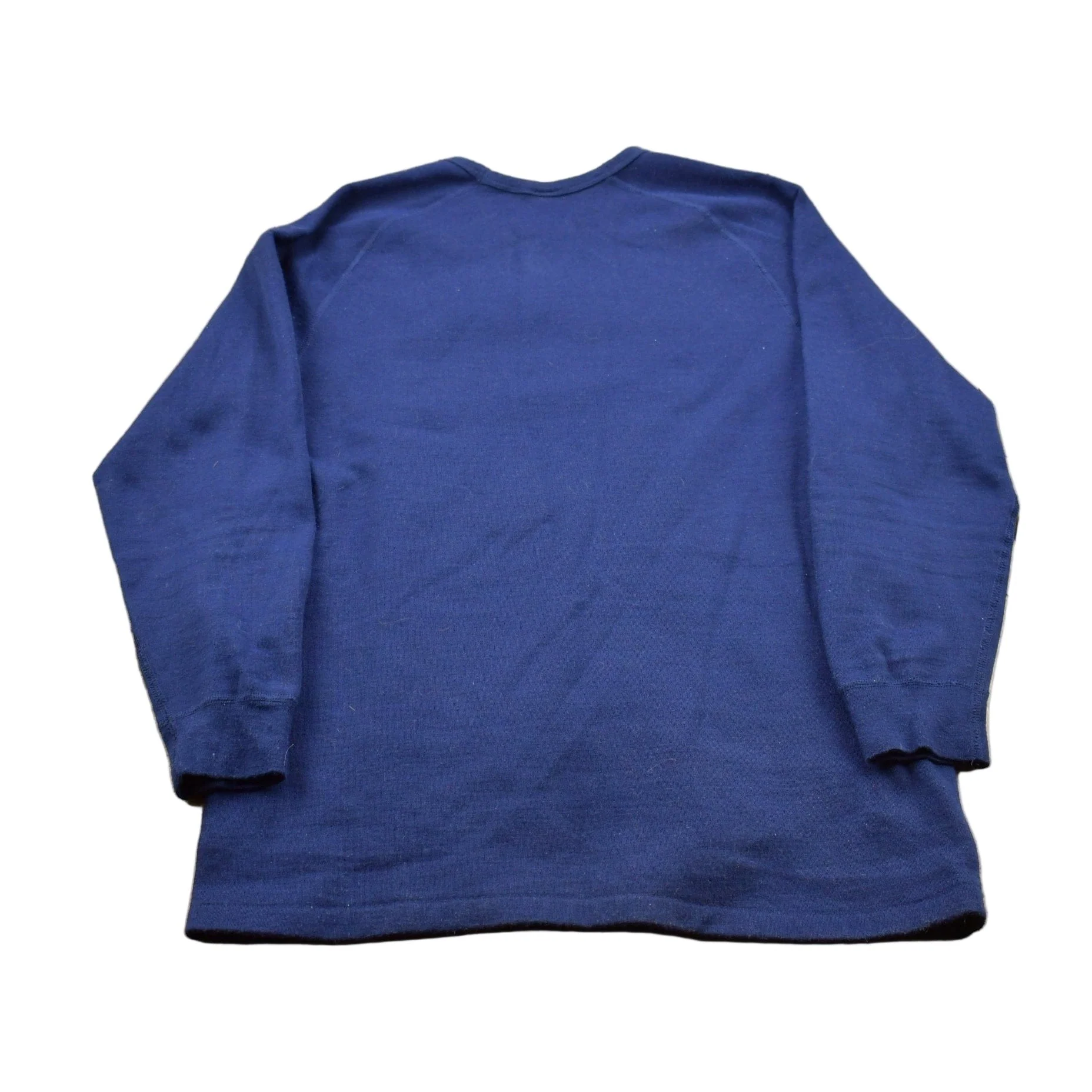 Vintage 1990s Blank Navy Blue Crewneck Sweatshirt Men's Small - Image 2