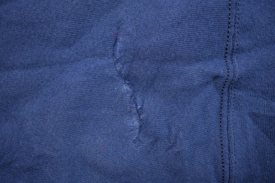 Vintage 1990s Blank Navy Blue Crewneck Sweatshirt Men's Large - Image 4