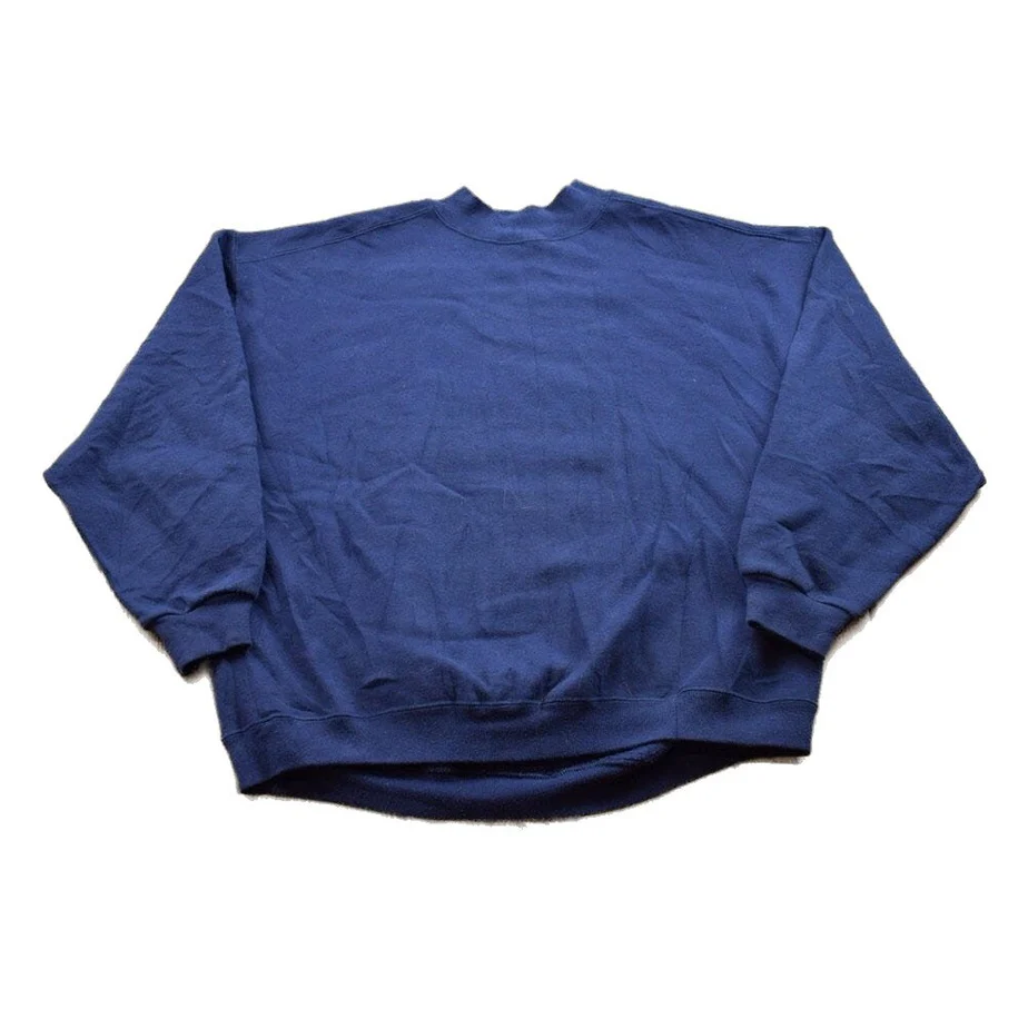 Vintage 1990s Blank Navy Blue Crewneck Sweatshirt Men's Medium