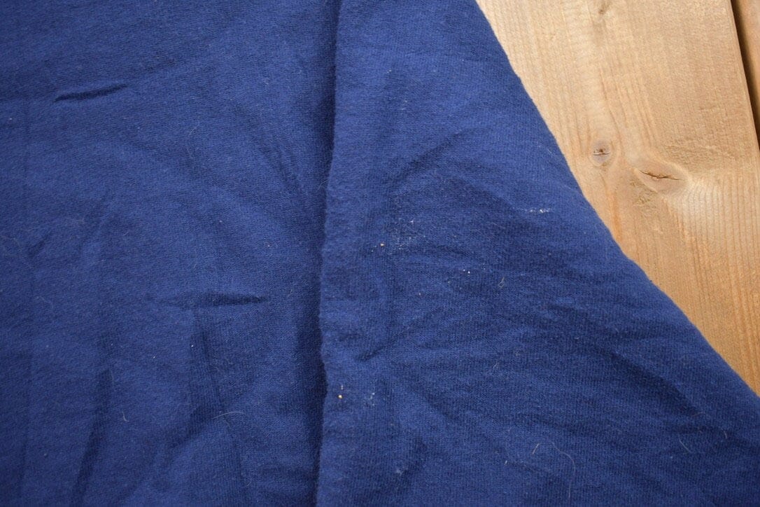 Vintage 1990s Blank Navy Blue Crewneck Sweatshirt Men's Medium - Image 6