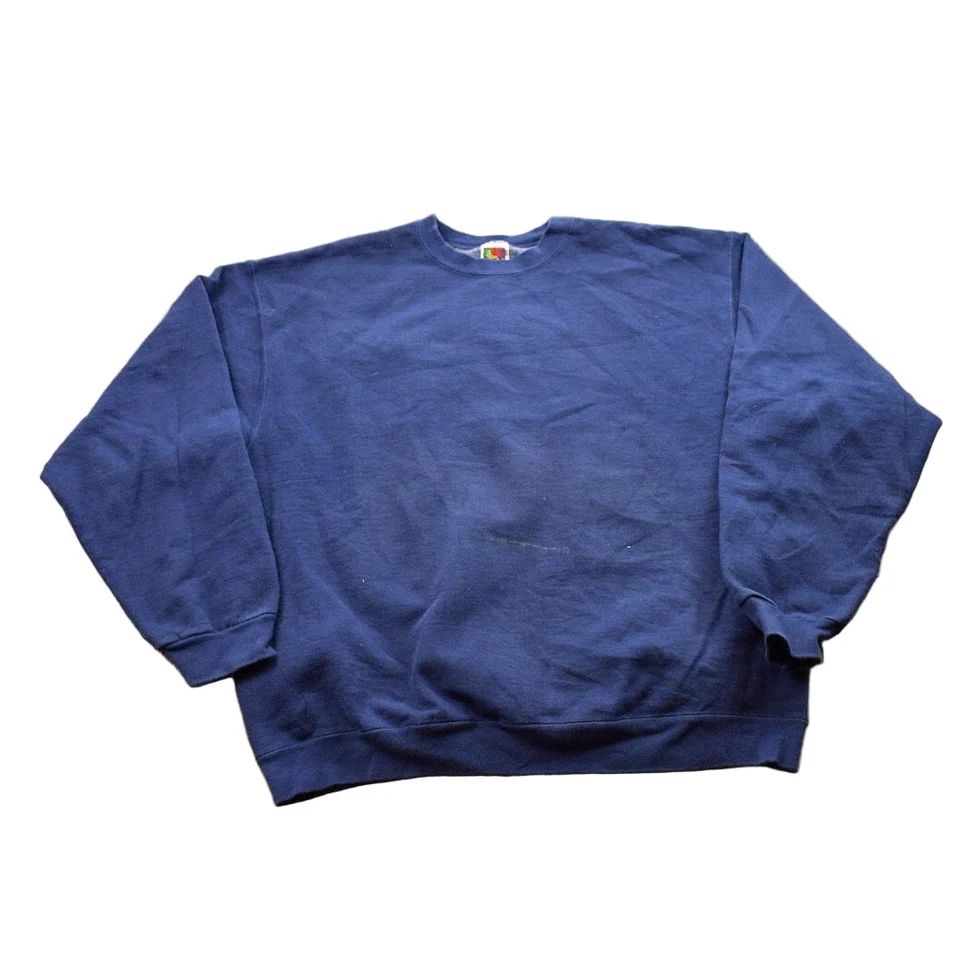 Vintage 1990s Blank Navy Blue Crewneck Sweatshirt Men's XL