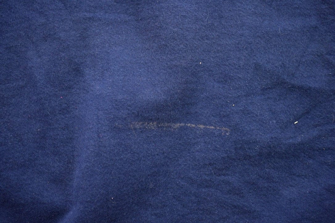 Vintage 1990s Blank Navy Blue Crewneck Sweatshirt Men's XL - Image 4