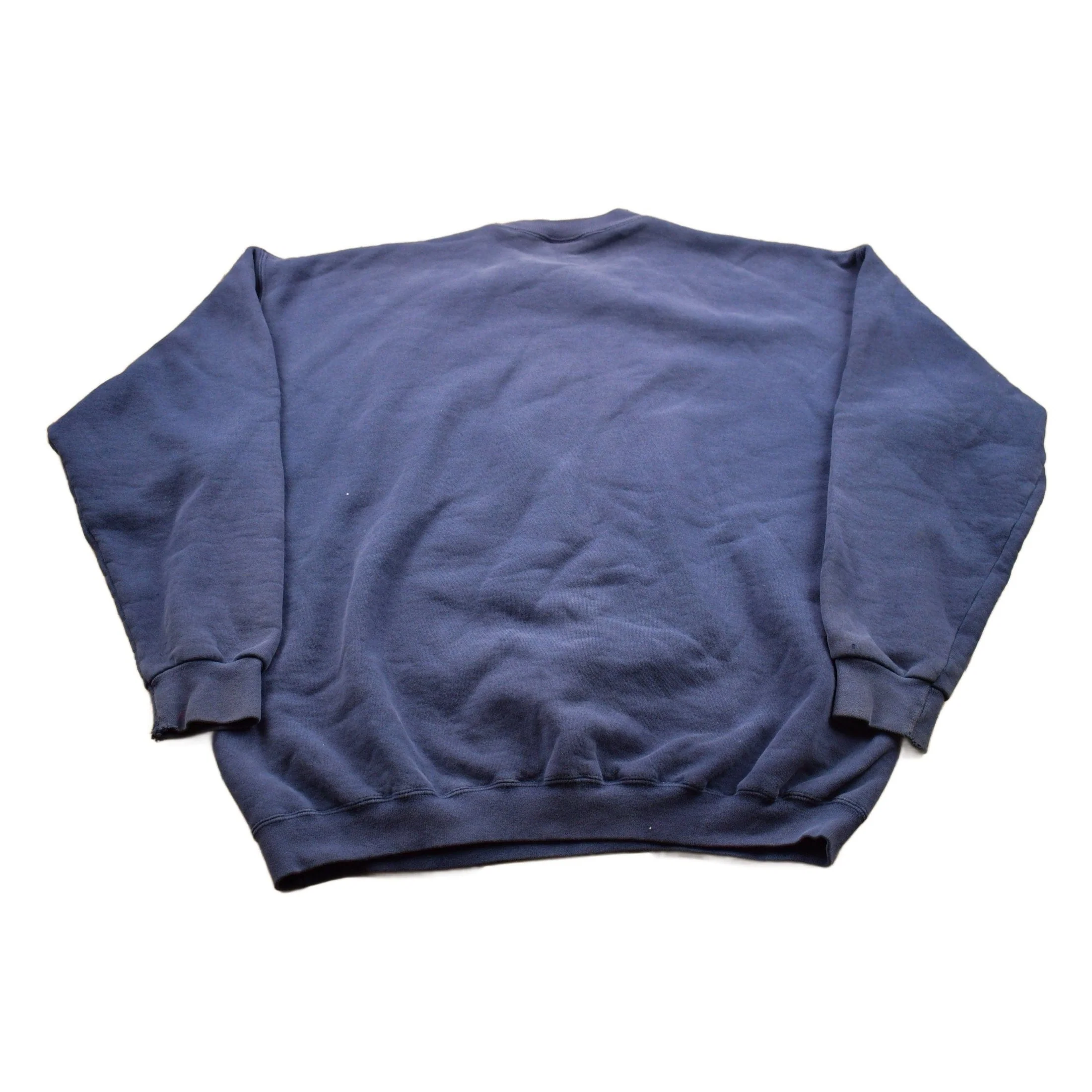 Vintage 1990s Blank Navy Blue Pluma Crewneck Sweatshirt Men's XL - Image 2