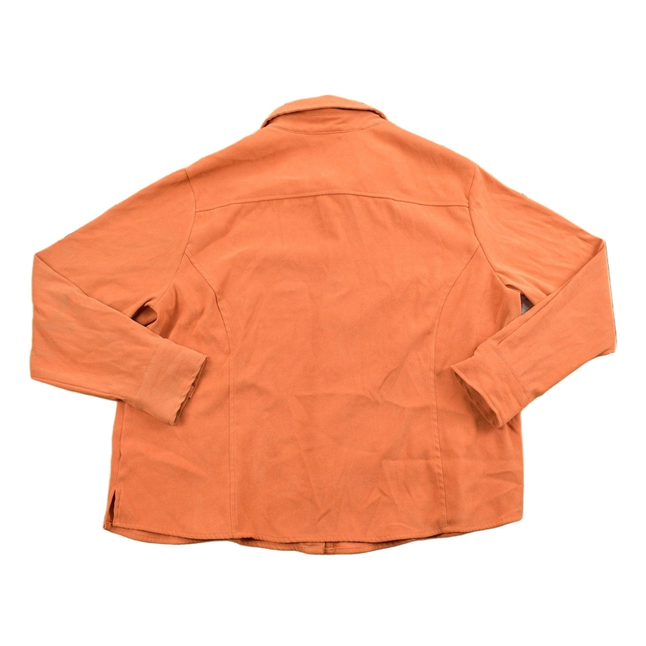 Vintage 1990s Blank Orange Button Up Shirt Men's Large - Image 2