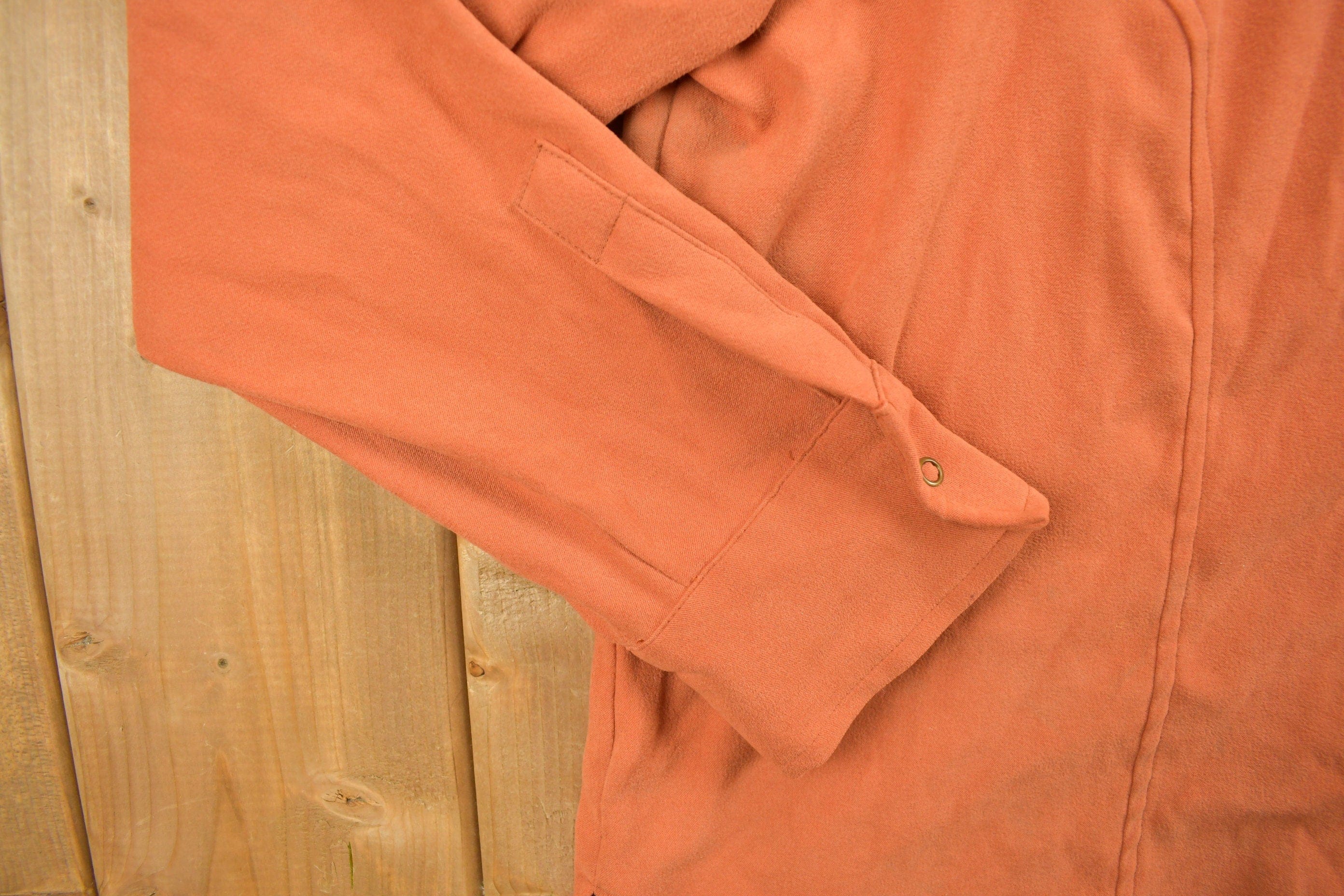 Vintage 1990s Blank Orange Button Up Shirt Men's Large - Image 5
