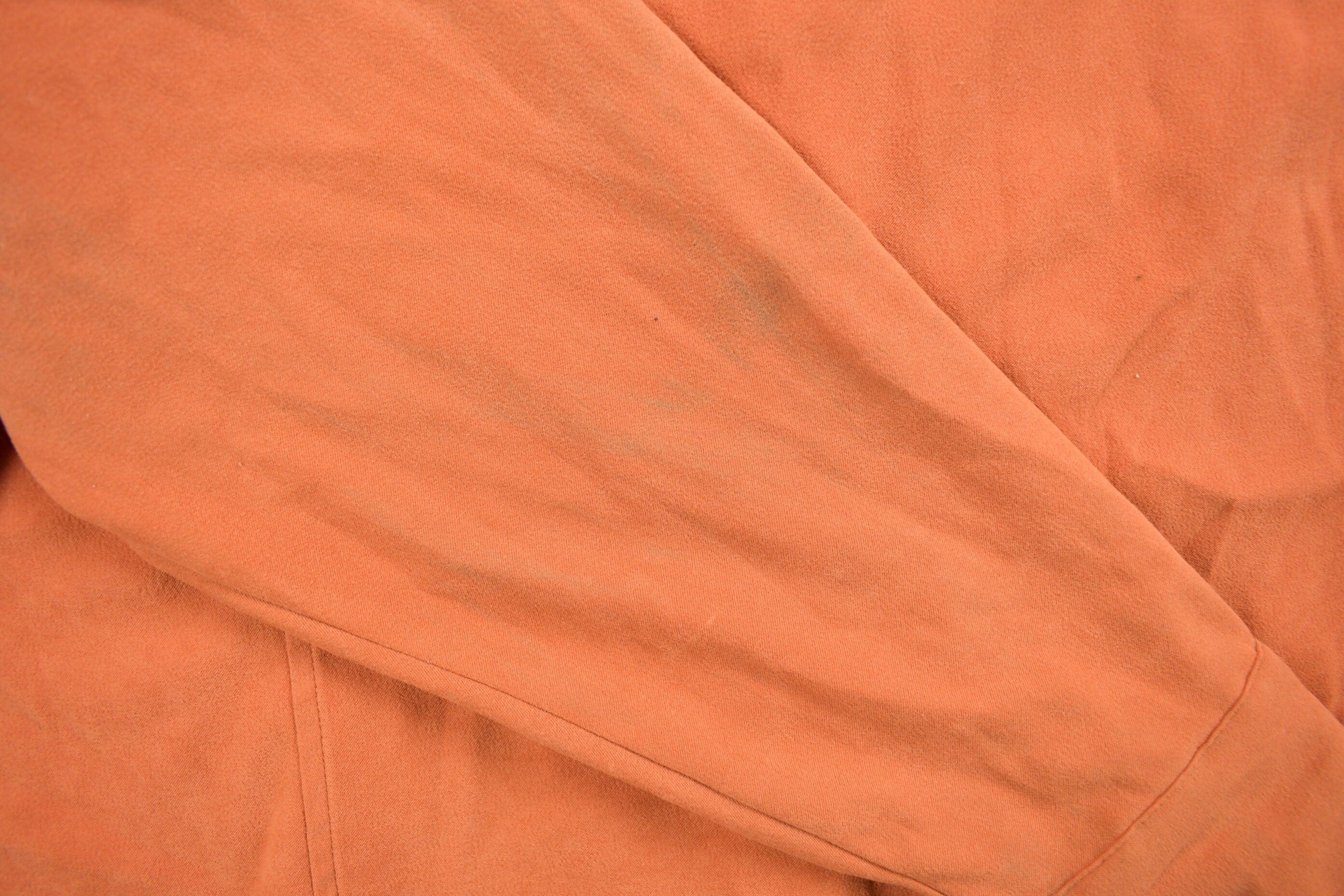Vintage 1990s Blank Orange Button Up Shirt Men's Large - Image 7