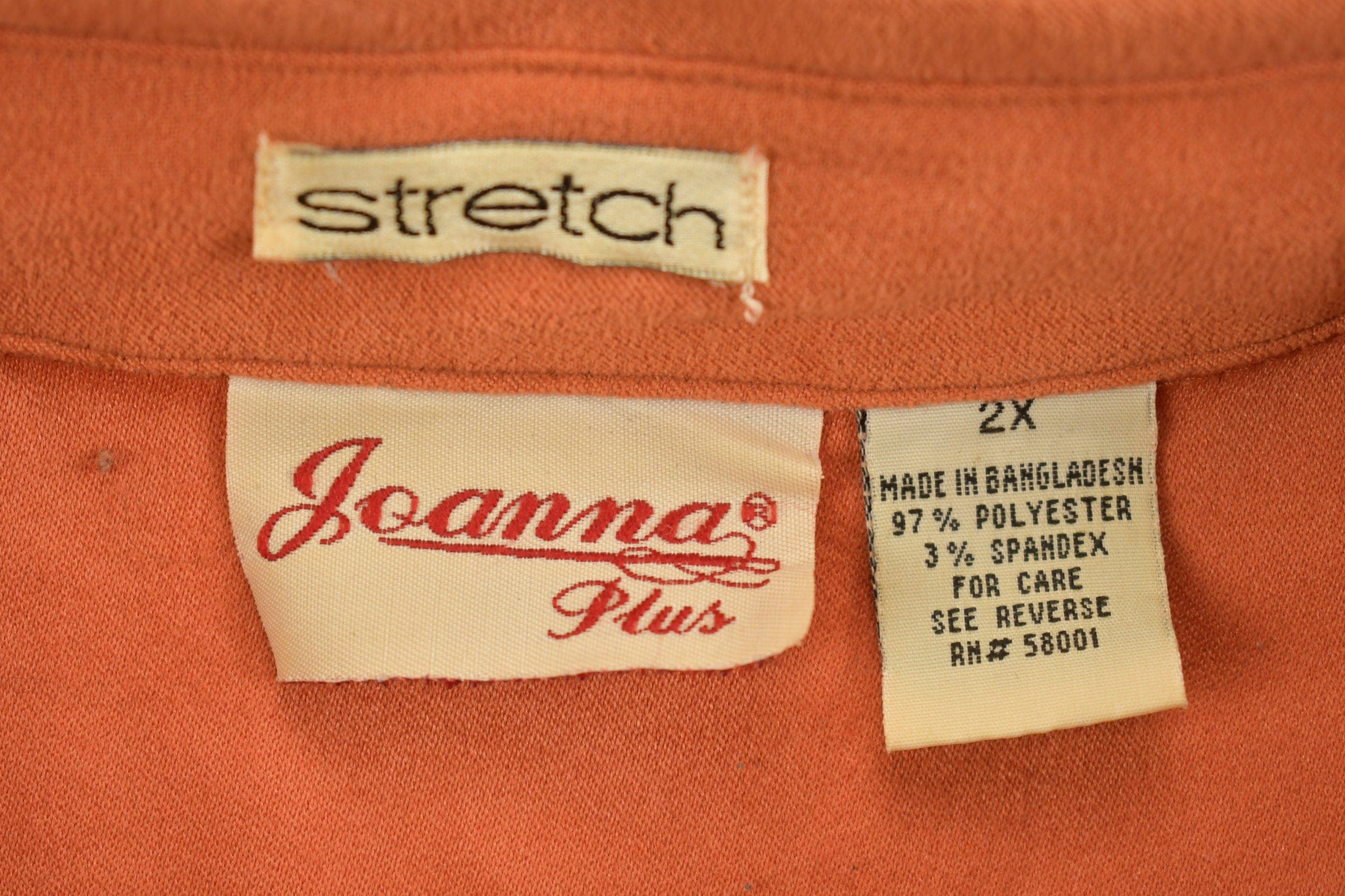 Vintage 1990s Blank Orange Button Up Shirt Men's Large - Image 8