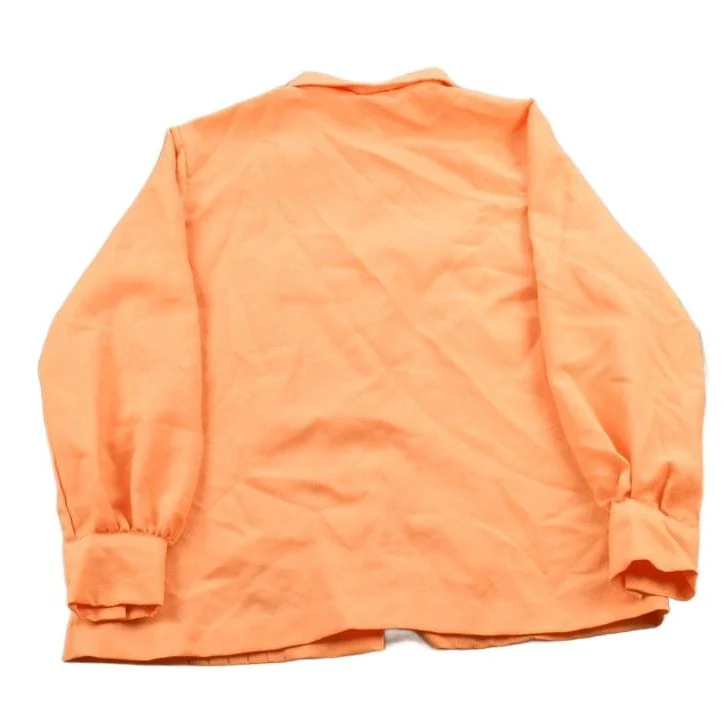 Vintage 1990s Blank Orange Button Up Shirt Men's Small - Image 2
