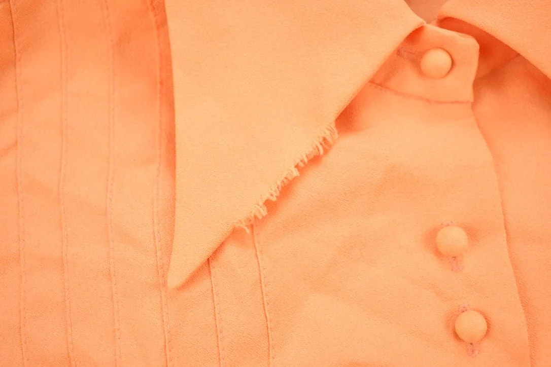 Vintage 1990s Blank Orange Button Up Shirt Men's Small - Image 4