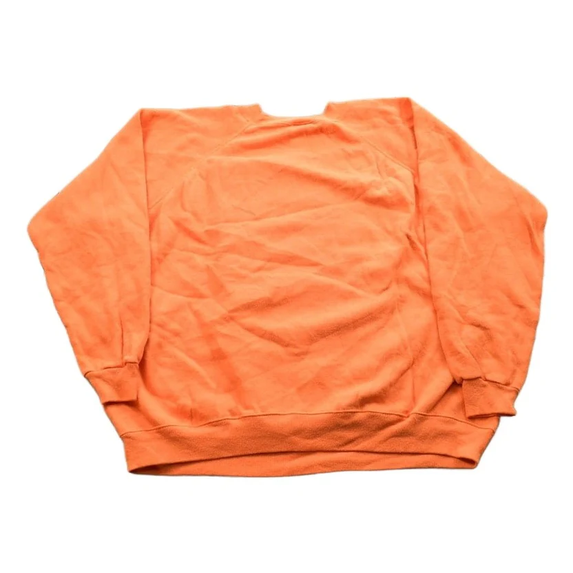 Vintage 1990s Blank Orange Crewneck Sweatshirt - Image 2