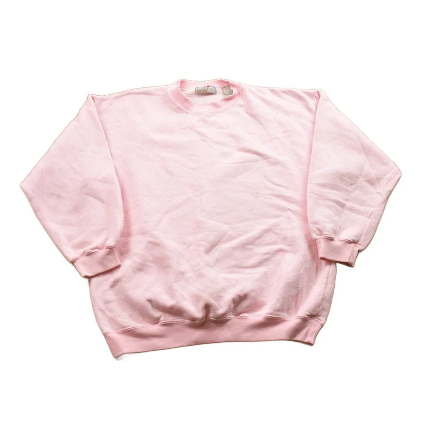 Vintage 1990s Blank Pink Crewneck Sweatshirt Men's Medium