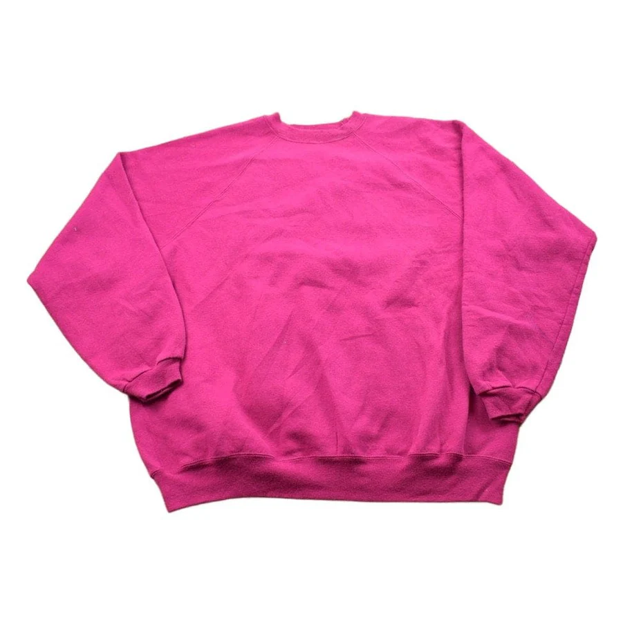 Vintage 1990s Blank Pink Crewneck Sweatshirt Men's Large