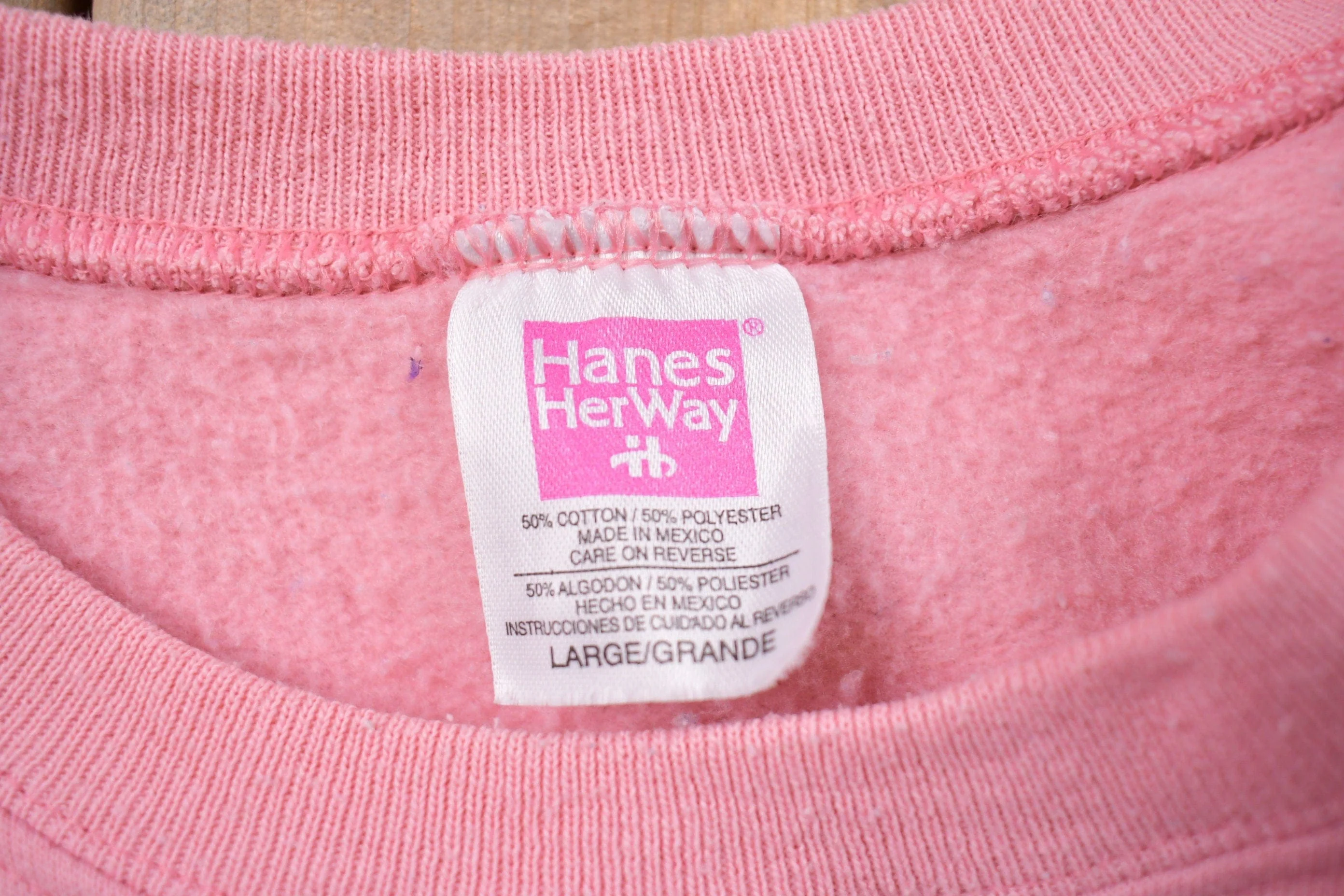 Vintage 1990s Blank Pink Crewneck Sweatshirt Men's Medium - Image 3