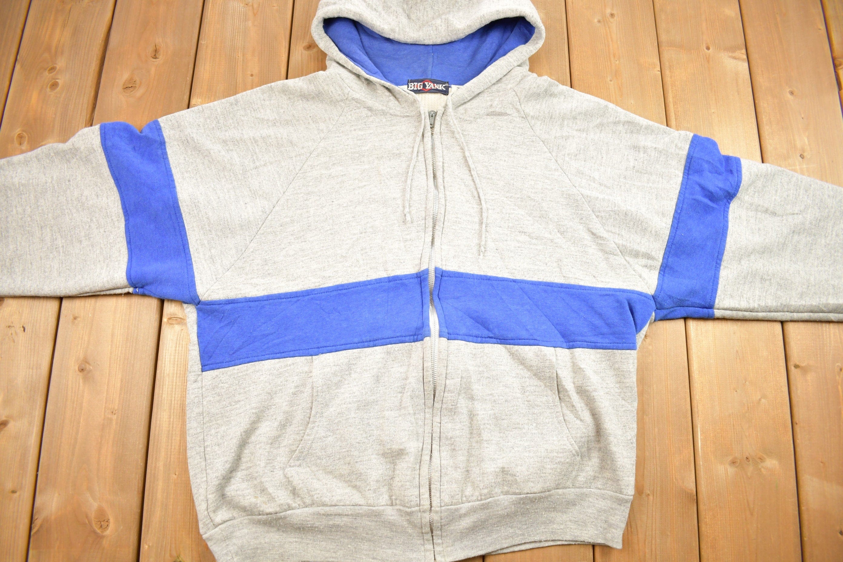Vintage 1990s Blank Thermal Lined Hoodie Men's XL - Image 3