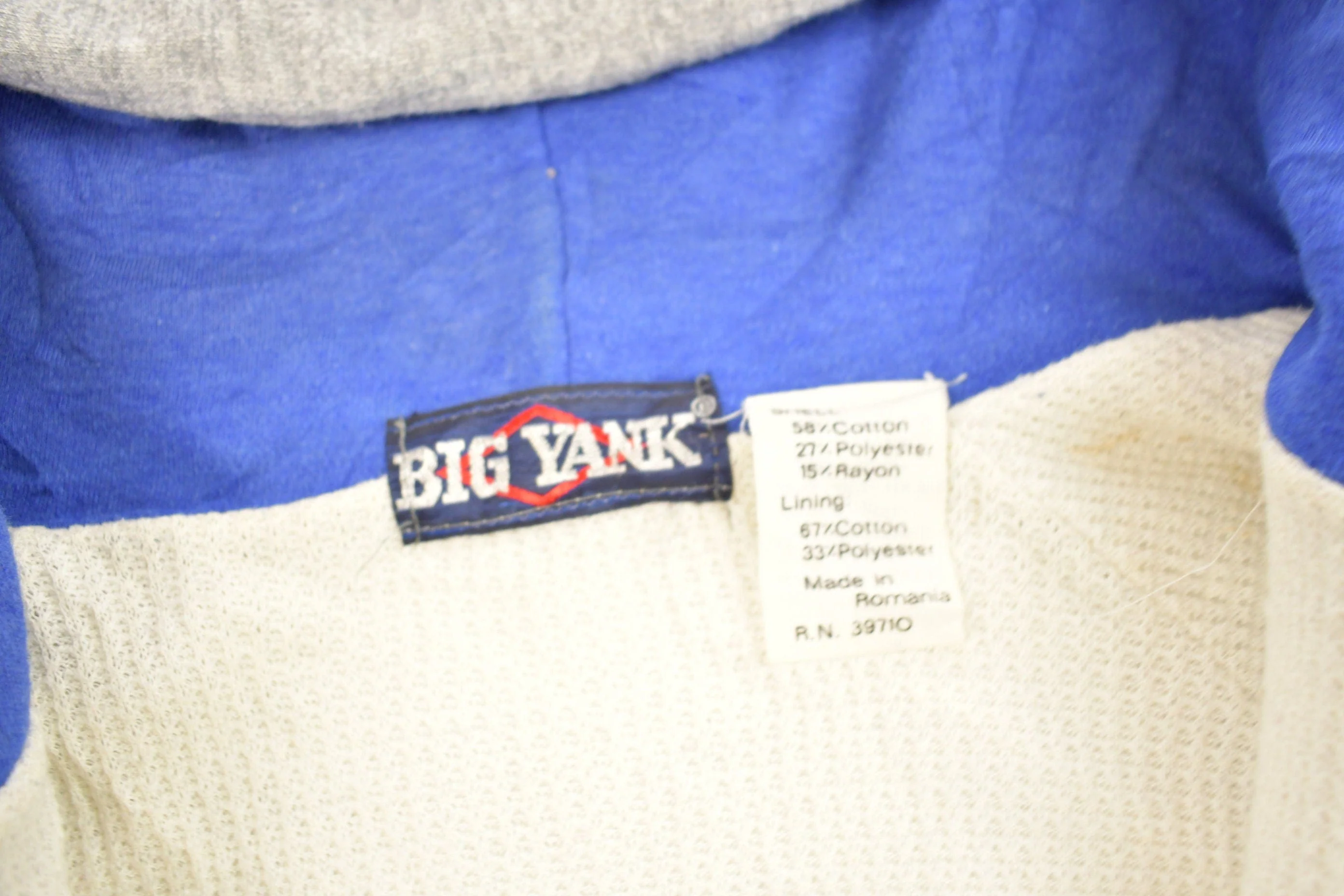 Vintage 1990s Blank Thermal Lined Hoodie Men's XL - Image 5