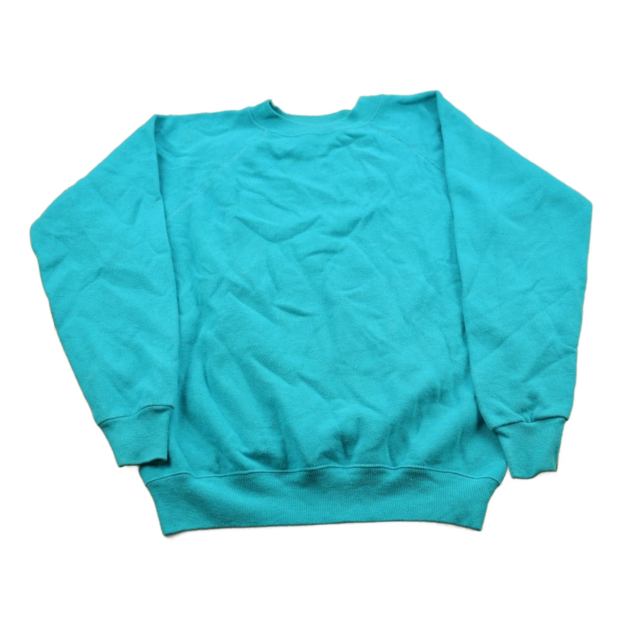 Vintage 1990s Blank Turquoise Crewneck Sweatshirt Men's Small