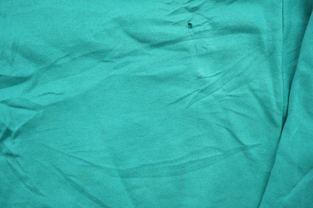 Vintage 1990s Blank Turquoise Crewneck Sweatshirt Men's Large - Image 4