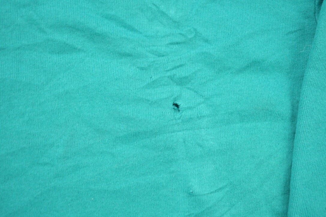 Vintage 1990s Blank Turquoise Crewneck Sweatshirt Men's Large - Image 7
